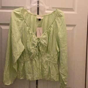 🌻NWT Fun Universal Thread Cotton Crinkle Gauze Boho Cottage Top, Size XXLarge 🌻